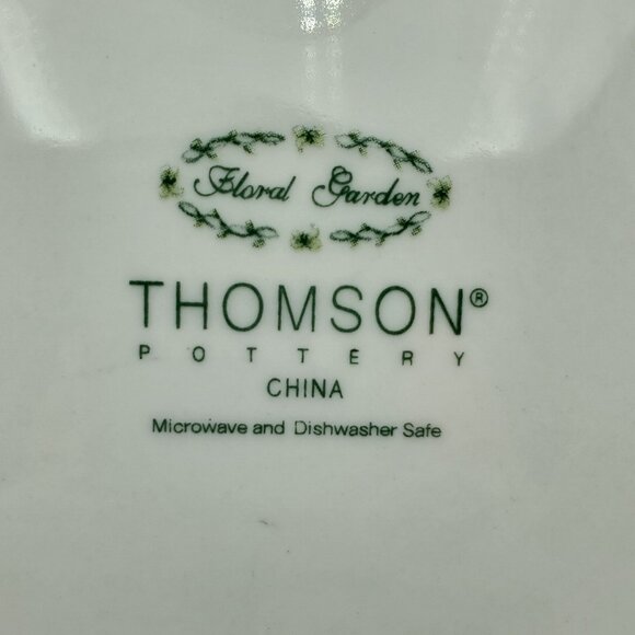 Thomson Pottery Floral Garden Iris Dinner Plate Blue Purple Yellow Flowers Plate - Picture 5 of 6